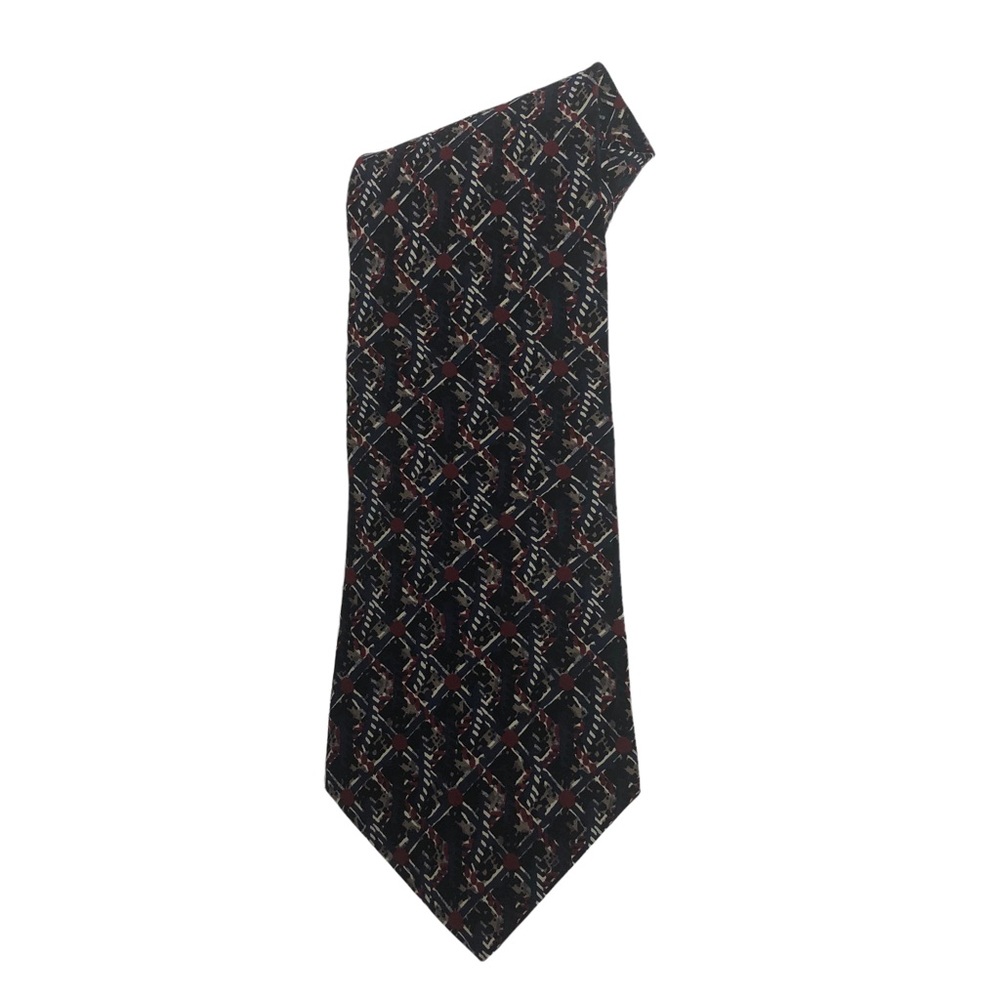 Farrah Multicolored Abstract Print Silk Tie - Picture 1 of 13